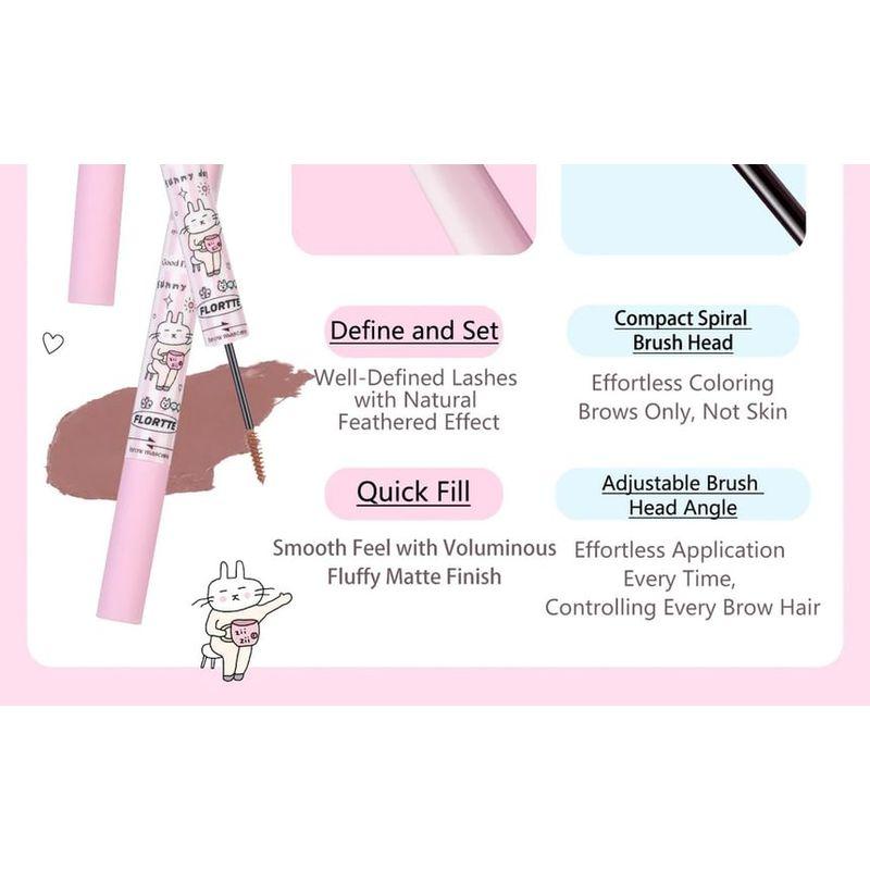 FLORTTE - Специальное издание 2 в 1 Тушь для бровей (4-6)