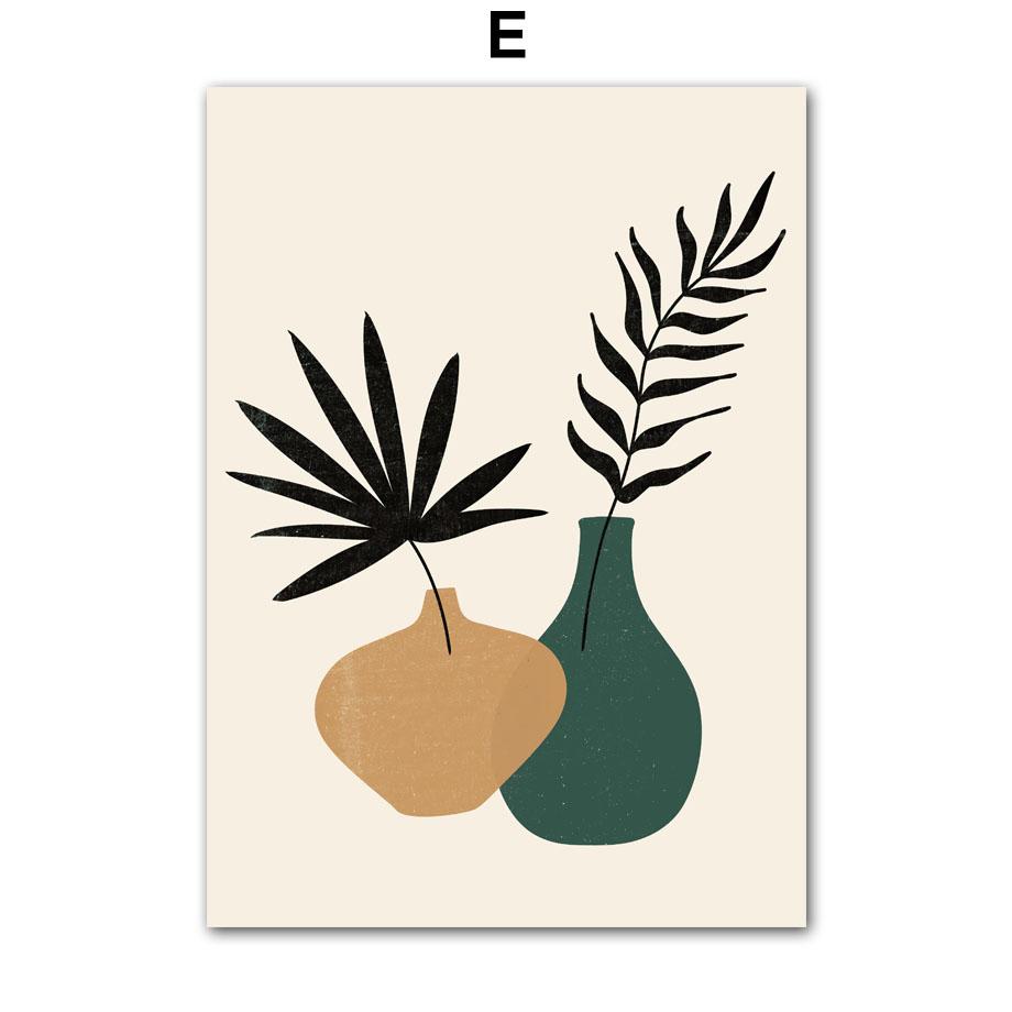 Бохо Геометрические фигуры Листья Солнце Постеры и принты Холст Картина Скандинавские абстрактные настенные картины Гостиная Домашний декор