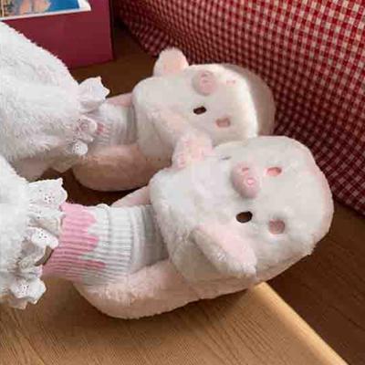 Тапочки из шерсти и хлопка женские Baotou 2024 осень и зима новые модные однотонные толстые теплые домашние туфли на плоской подошве женские