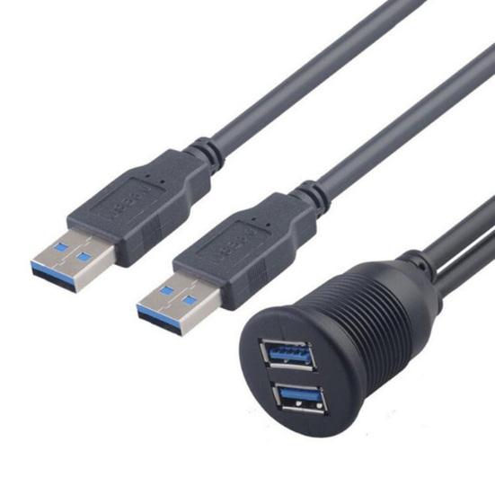 Двойной USB 3 удлинительный кабель для крепления на панели приборной панели для автомобиля, лодки, мотоцикла