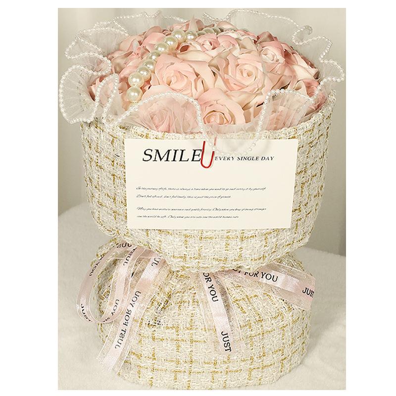 Подарок на День святого Валентина, День матери, День рождения, Роскошный светящийся букет из искусственных вечных цветов, гвоздики, роз, мыльных цветов