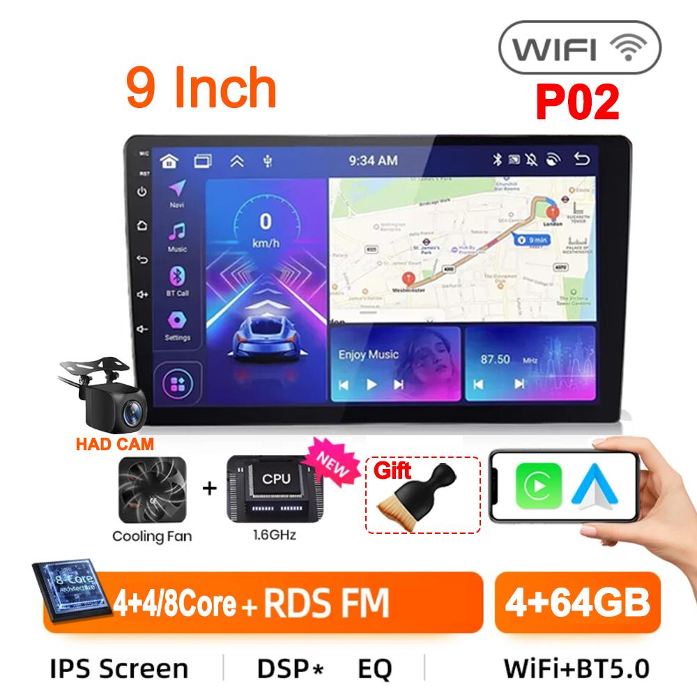 Universal 2Din Car Radio 7"/9"/10"Android 13 Autoradio 4/8Core Wireless Carpaly Multimedia Player GPS For Hyundai Nissan Toyota
