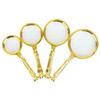 Plastic Loupe Magnifier Gold Delicate Pattern Handle Retro Pocket Tool  Newspaper Reading