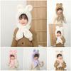 Windproof Kids Hat Hooded Scarf One-Piece Infant Beanies Cap Fashion Winter Baby Hat Scarf