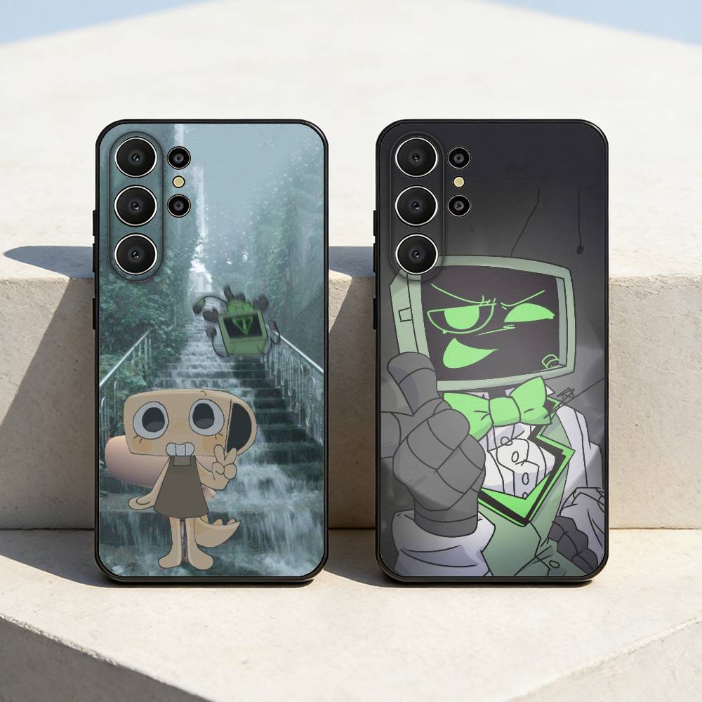 Чехол для телефона Vee x Shelly D-Dandys W-World для Samsung S26,S25,24,23,22,30,21,10,9,Ultra,Plus,Lite,FE Мягкий черный чехол