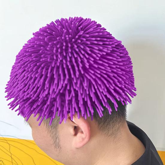 Hairy Headband Vibrant Color Women Men Knitted Hat Halloween Cosplay Sport Fun