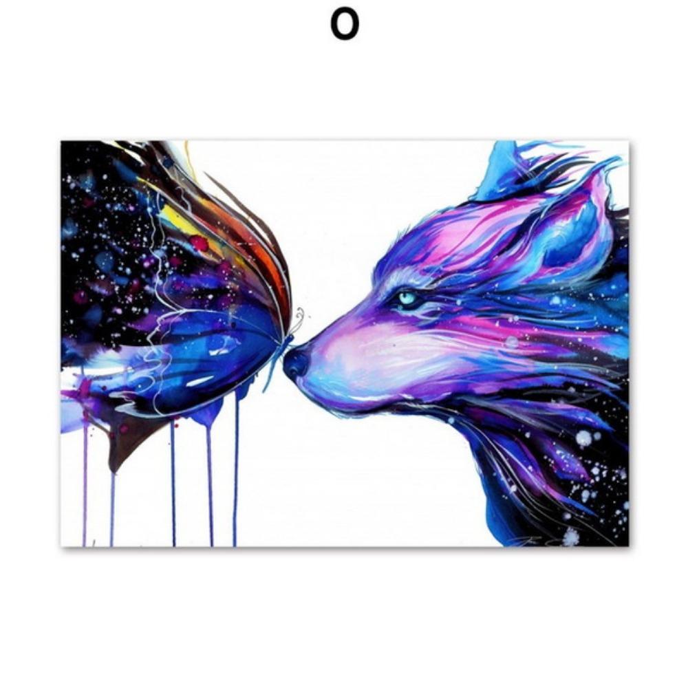 Скандинавское абстрактное искусство на стене с изображением животных, картины на холсте, постеры, напечатанные на стенах, для украшения гостиной дома