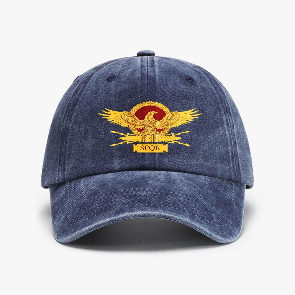 Gold SPQR RoUnisex Imperial Eagle Baseball Cap Sports Women Unisexs Adjustable Dad Hat Unisex Distressed Washed Hats