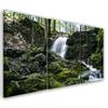 Three Piece Picture Canvas Print Waterfall Forest Rock