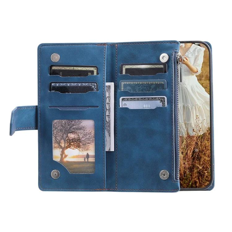 Для Xiaomi Redmi Note 13 Pro 4G/Poco M6 Pro 4G чехол с ромбом, кожаный карман на молнии, чехол для телефона