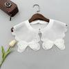Petal Edge Faux Collar Decorative Bowknot Collar for Dress Removable False Collar Universal Half Shawl Elegant Neckwear