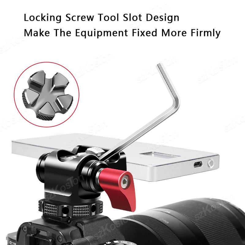 Быстросъемный держатель монитора, зажим для камеры, поворотное и регулируемое крепление для монитора с креплением «холодный башмак»/ARRI/NATO