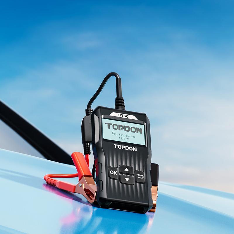 TOPDON BT30 BT50 12V Car Battery Tester Digital Automotive Diagnostic Analyzer Vehicle Cranking Charging Scanner Too