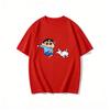 2026 New Crayon Shinchan  Shiro Print TShirt Cute Anime Cartoon Family Matching Tees Casual Cotton Short Sleeve Tops Couple
