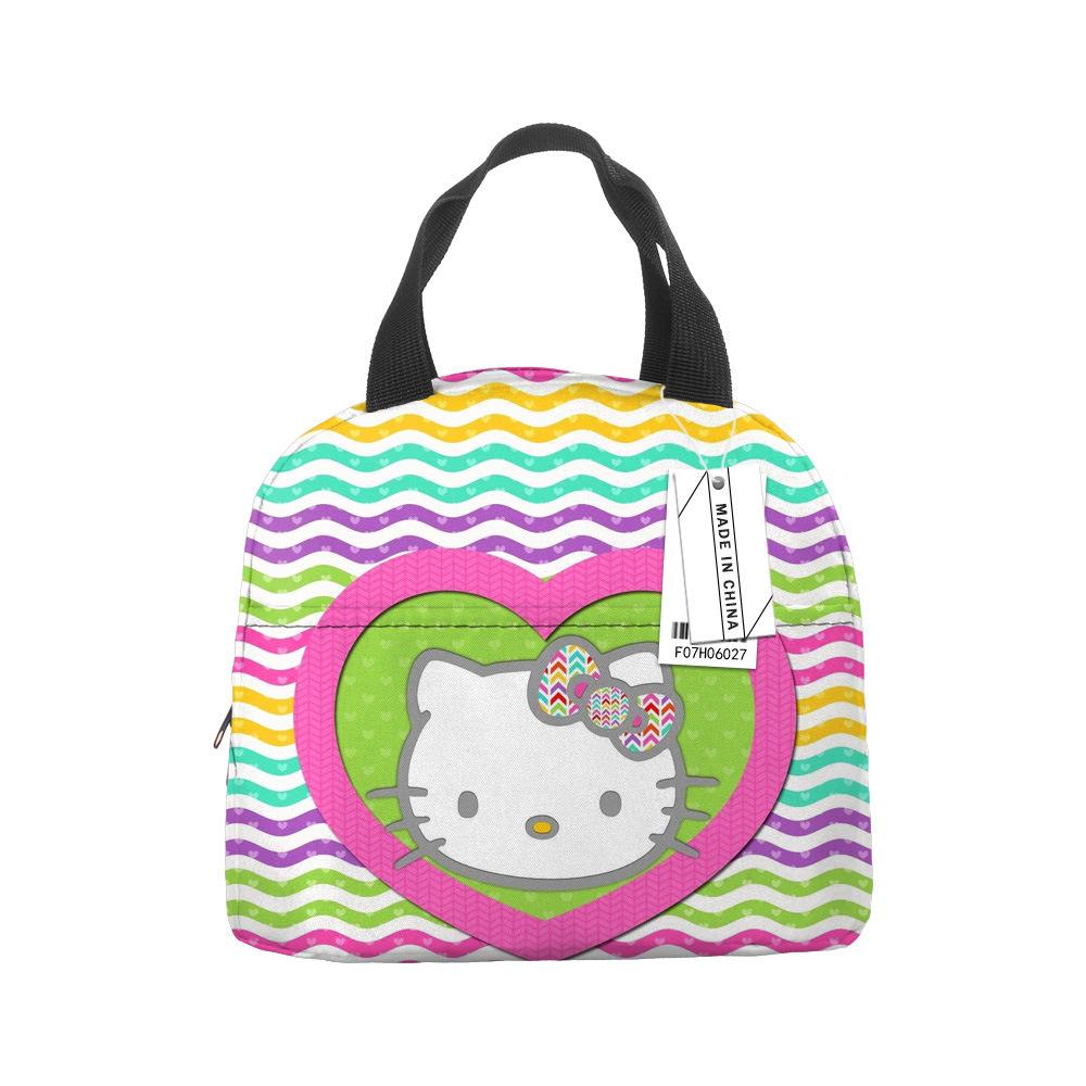 Сумка-ланчбокс Hello Kitty Большой вместимости Мешок для риса Сумка для бенто Сумка-тоут Водонепроницаемый Ланч-бокс Термосумка