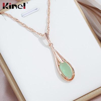Кинель озеро зеленый циркон кулон ожерелье для женщин ожерелье с камнем в виде капли воды