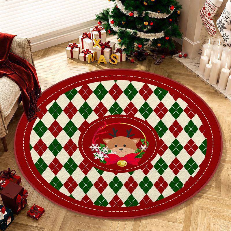 Большой круглый ковер из искусственного кашемира - гидрофобный и нескользящий, идеально подходит для гостиной или спальни