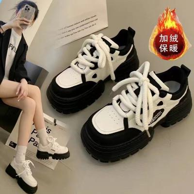 Повседневные лоферы на платформе, женские, зима 2025, новая коллекция, бархатные, теплые, модные, универсальные, повседневная обувь, обувь для папы