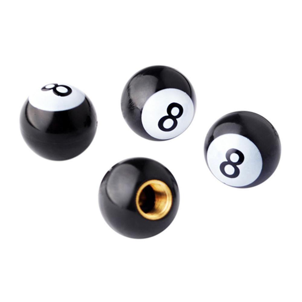 8 Ball" Billiards Dustproof Rustproof Tyre Stem Air Caps Wheel Caps Dust Cover Valve Stem Caps