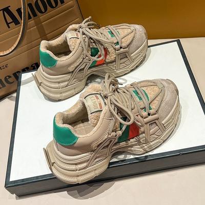 Кожаные туфли, кроссовки на небольшой платформе для женщин, новая осенне-зимняя бархатная женская обувь, кроссовки на танкетке для женщин