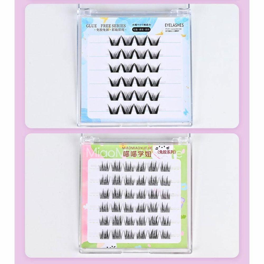 Anime Cosplay 3D False Eyelashes With Jelly Glue Strips Segmented False Eyelashes Men