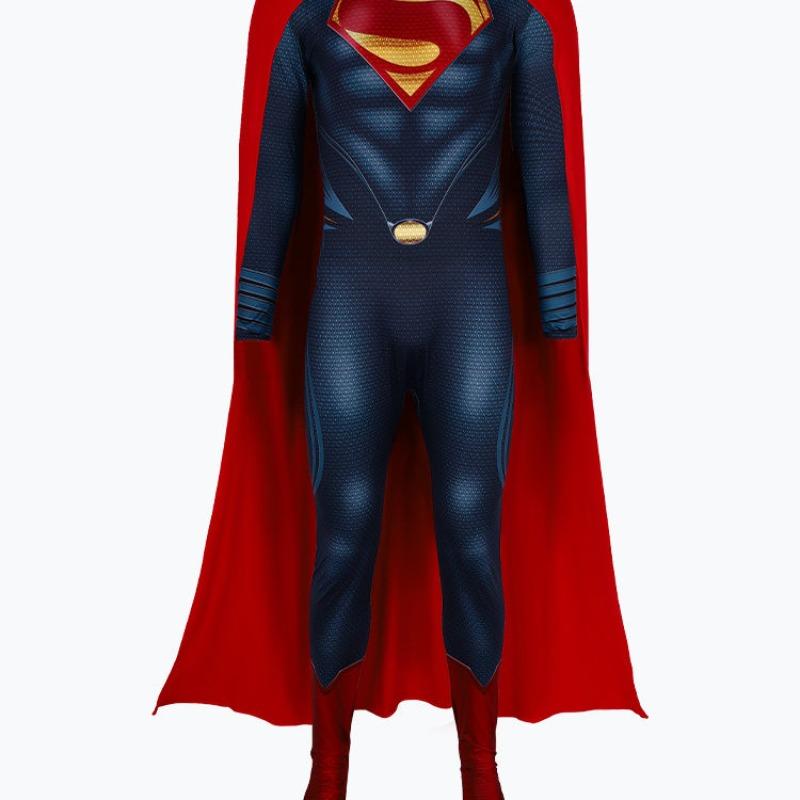 DC Superman & Batman Cosplay Jumpsuit, Superhero Tight Suit Halloween Steel Body Performance Costume