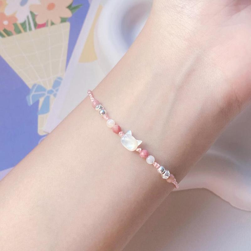 Милый браслет ручной работы в виде кошки, уникальный стильный браслет на руку для женщин и мужчин, плетеный браслет из бисера, наручные украшения, подарки для пар