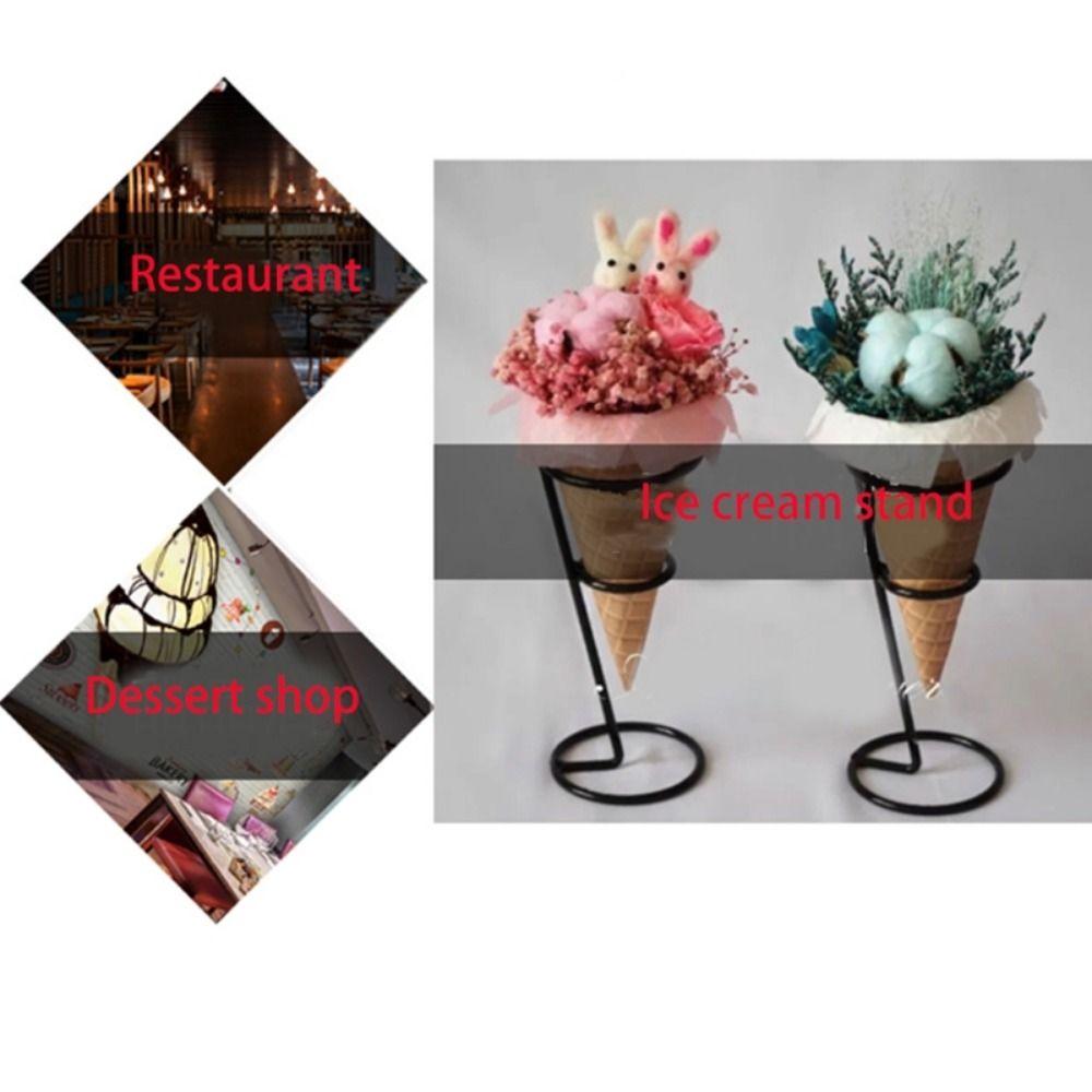 With Base Cupcake Cones Stand Rack Iron Art Snow Cones Stand Rack Ice Cream Holder  Kitchen Tool