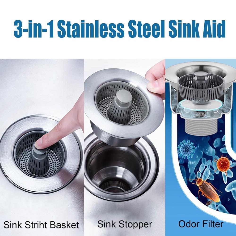 Anti Clogging Kitchen Sink Drain Strainer Well Sealed Sink Drain Strainer Basket Kitchen