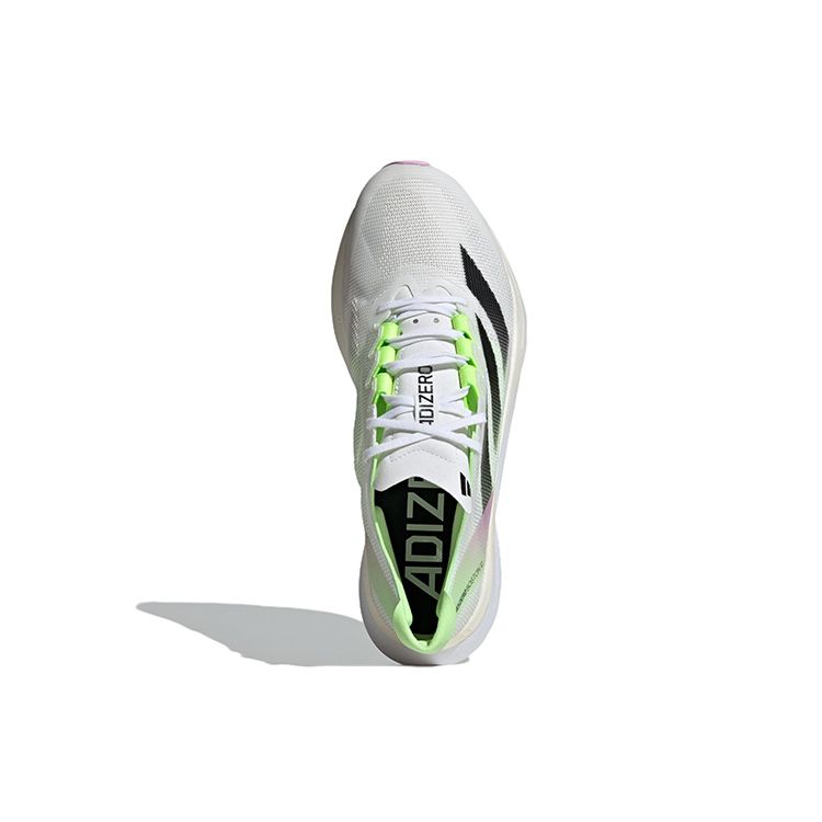 adidas Adizero Boston 12 White Green Spark Мужские кроссовки Cloud-White Core-Black IG3321