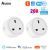 Tuya Smart Plug With Energy Monitoring Wifi Smart Socket 20a Uk Power Outlet Remote Control Timer Works With Alexa Google Home
