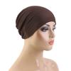 Elastic Hood Solid Color Postpartum Hat Comfortable Crinkle Hijab Turban  Summer