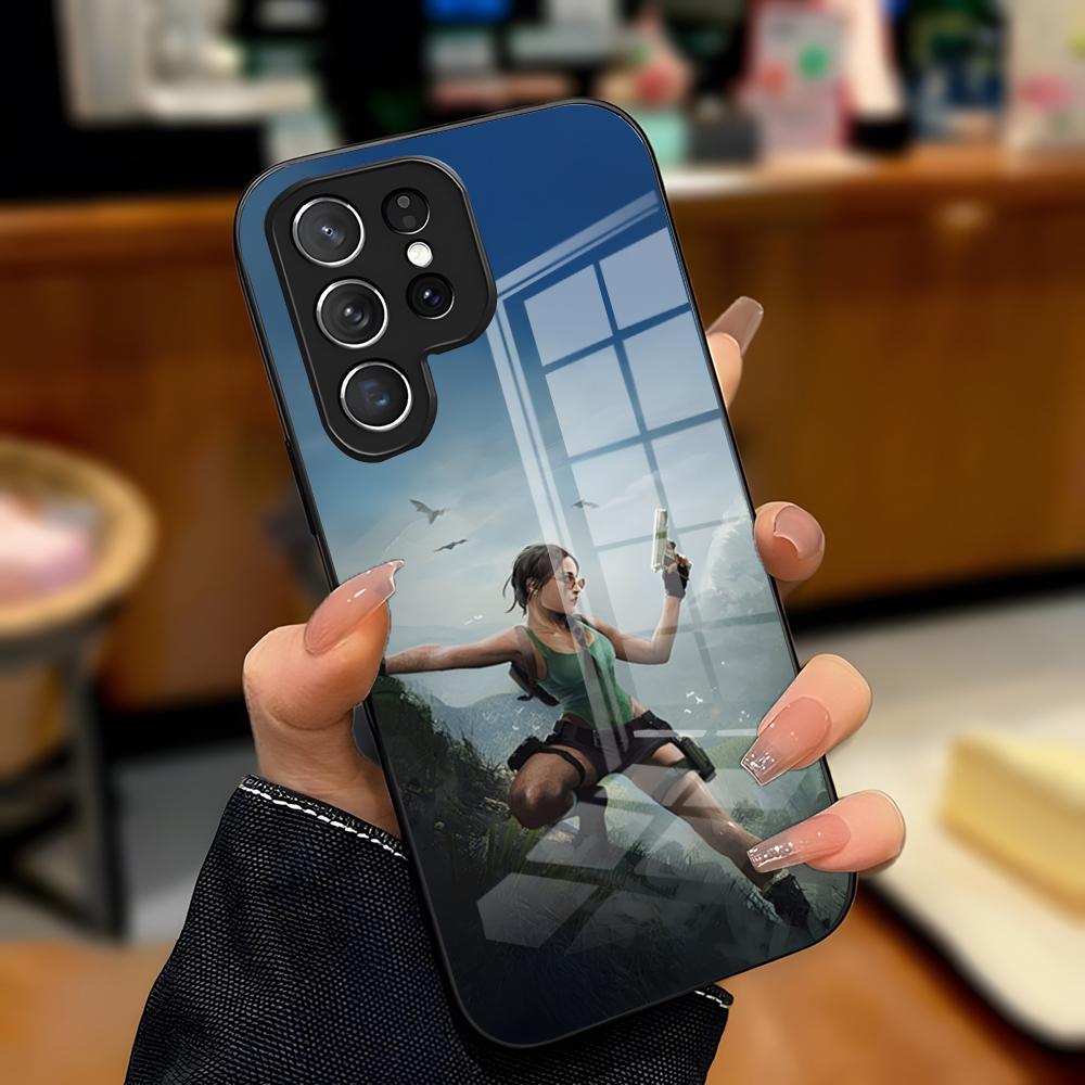 Чехол для телефона T-Tomb Raider для Samsung S26 S25 Plus S20 S20 Plus S22 Ultra S23 FE S21 Plus S21 Ultra Стеклянная крышка