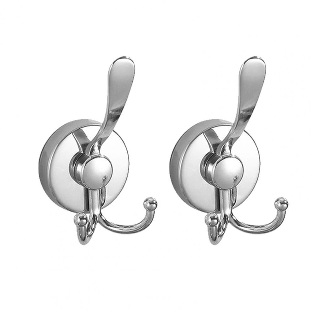 2Pcs Suction Cup Hook Reusable Removable Stainless Steel Glass Window Door Shower Towel Hanger for Bathroom Kitchen