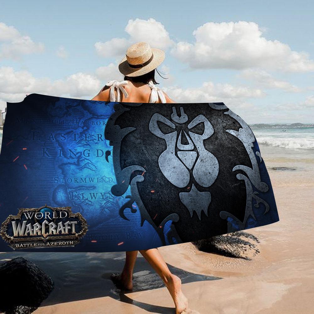 W-World Of W-Warcraft Пляжное полотенце Мультяшное Милое Летнее Детское Большое Для Ванны Бассейна Пляжное Полотенце Из Микрофибры Впитывающее Для Плавания Путешествий