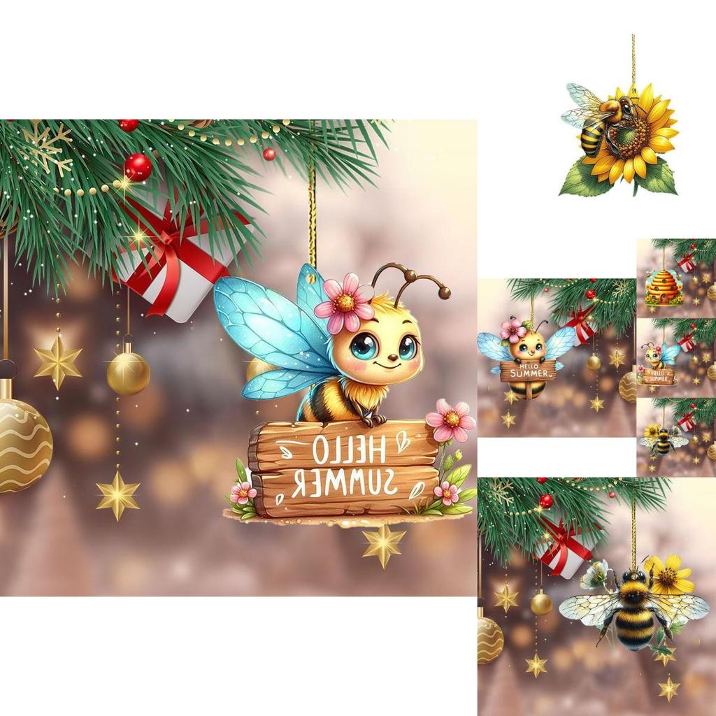 Милое Минималистичное Акриловое Украшение Пчела для Автомобиля Подарок для Праздничного Обаяния Интерьера