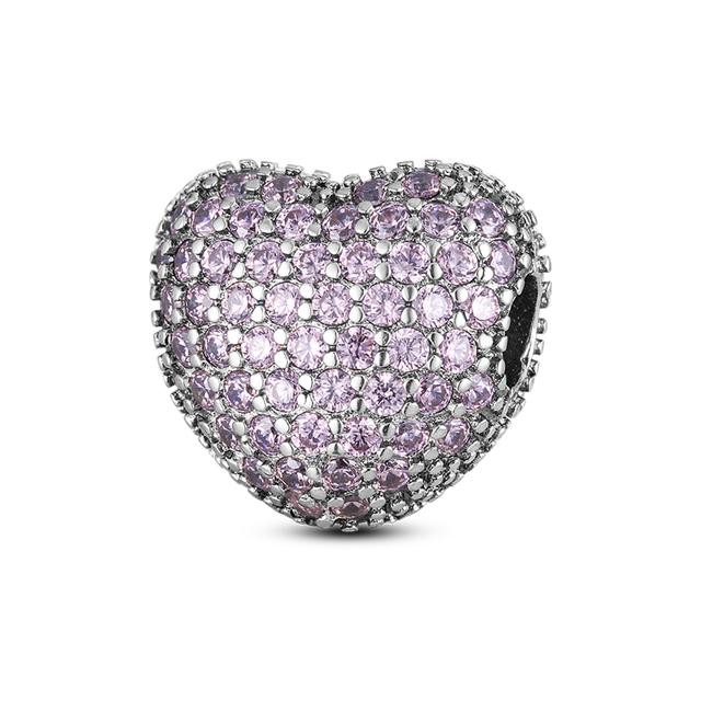 Heart Shape 925 Silver Family Lover Affection Pendant Charm Beads Fit Woman's Cute Bracelet DIY Jewelry For Women