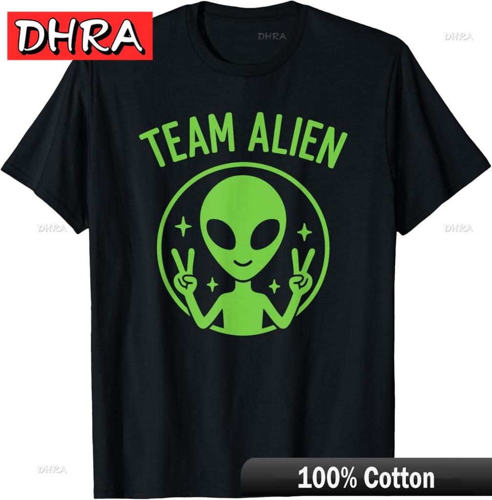 Team Alien Funny Green Extraterrestrial Peace Sign Cartoon TShirt Colorful Minimalist Tshirts TShirts for Gym Shirts Women