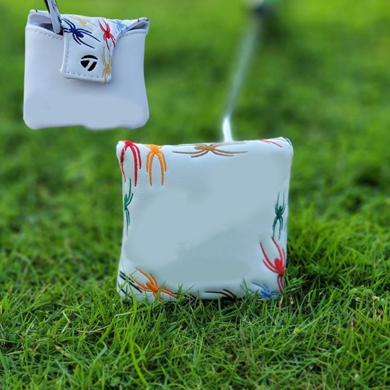 PU Leather Golf Putter Cover Magnetic Closure Design Nonslip Magnetic Golf Cover Leather Texture for Square Mallets
