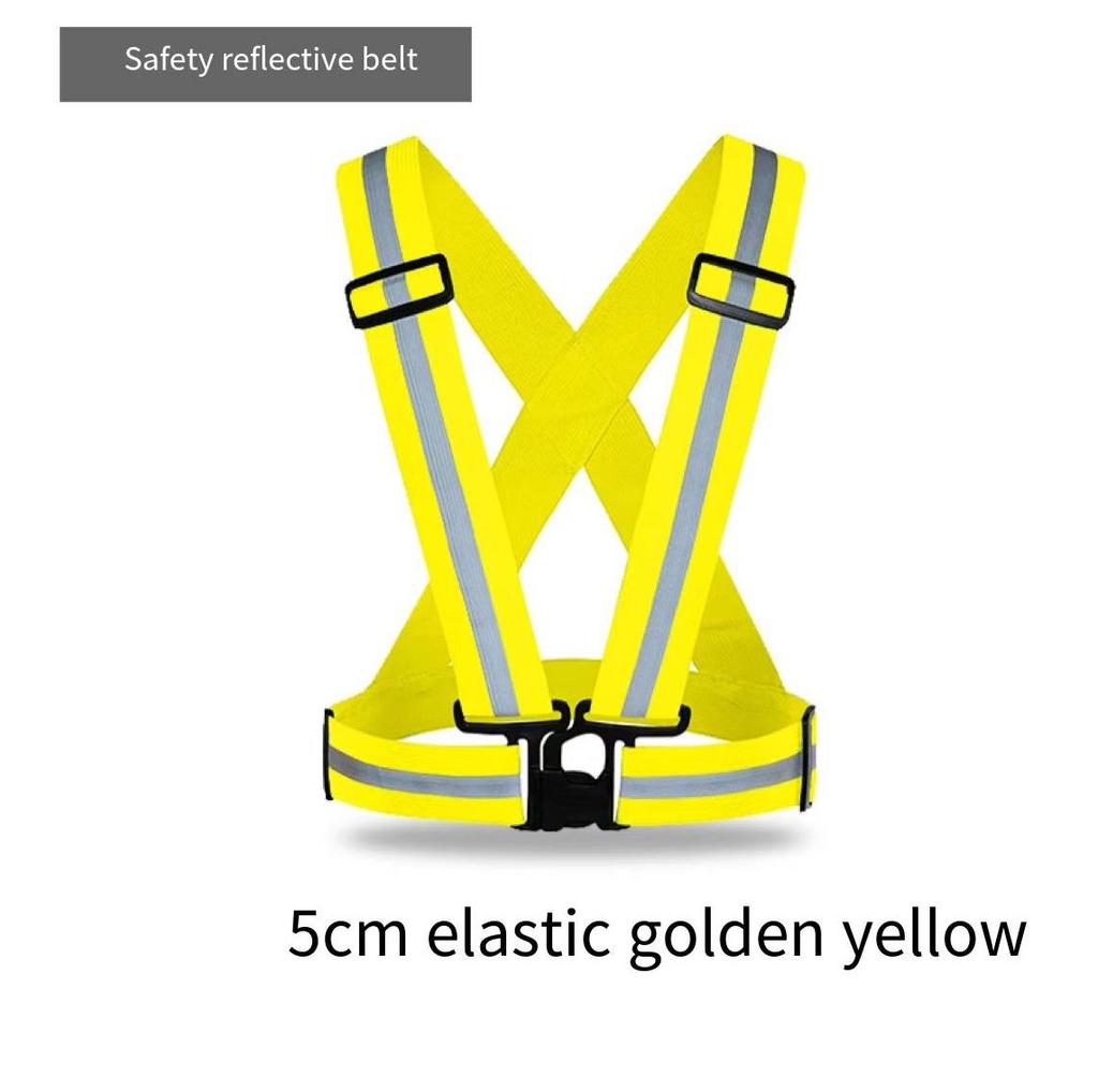 High Vis Reflective Safety Vest Strap Elastic Outdoor Running Cycling Reflective Belt With Customized Logo Support