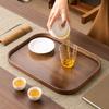 Walnut Wood Color Wood Tray Retro Style Fruit Plate Smooth Edge Tea Tray  Kitchen