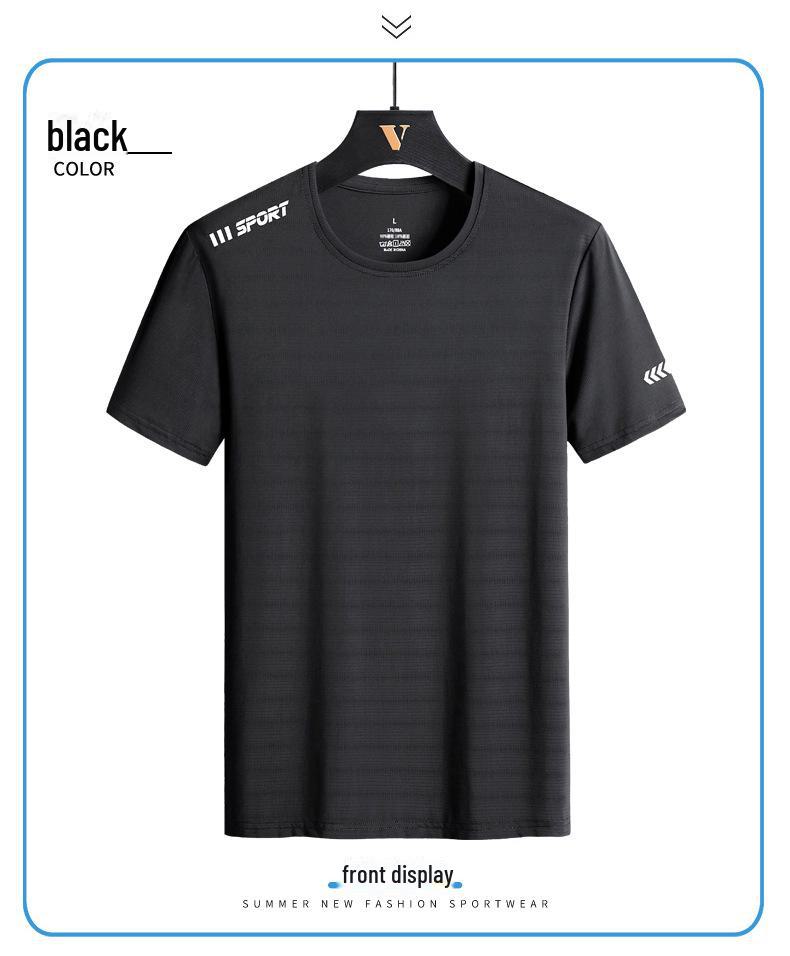 Men's Plus Size Summer Sports Ice Silk T-Shirt – Casual Short-Sleeve Top