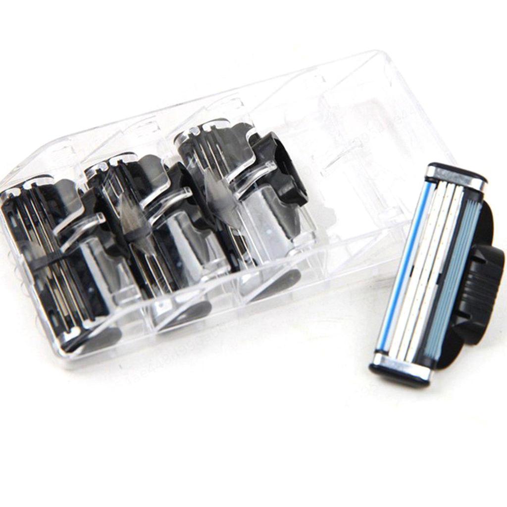 4PCS/SET 3 Layers Men Face Shaving Razors Blades Male Manual Razor Blades