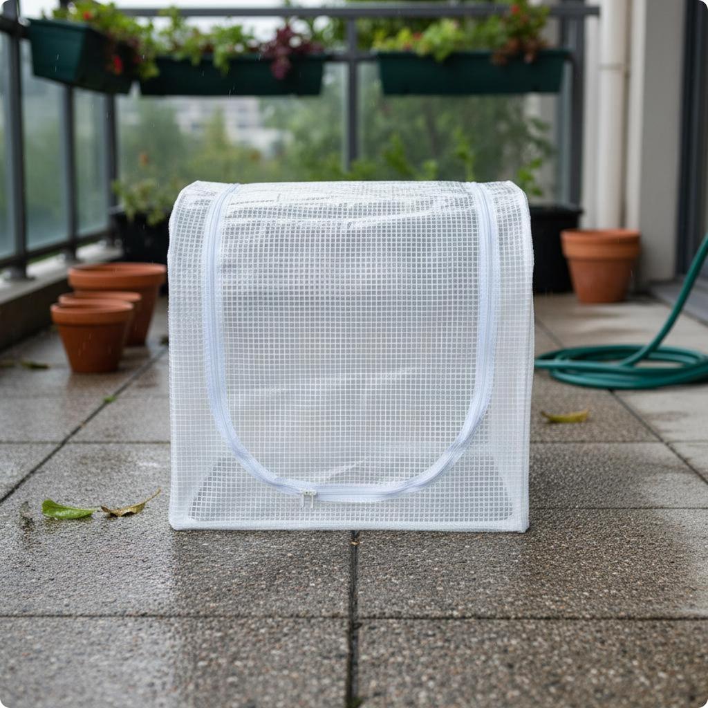 Outdoor Greenhouse Tent Rainproof Portable Mini Greenhouse Zippered Plant Cover Year-Round Plant Tent Easy Entry Zipper