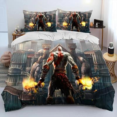 Игра God of War Kratos Постельный комплект Пододеяльник Постельный комплект Одеяло Наволочка Одеяло King Queen Size Мальчики Взрослый Постельный комплект