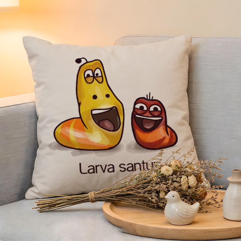 Cushion Cover Linen SkinFriendly Soft Decorative Case For Sofa Home Decor Funny LLarva Pillow cover