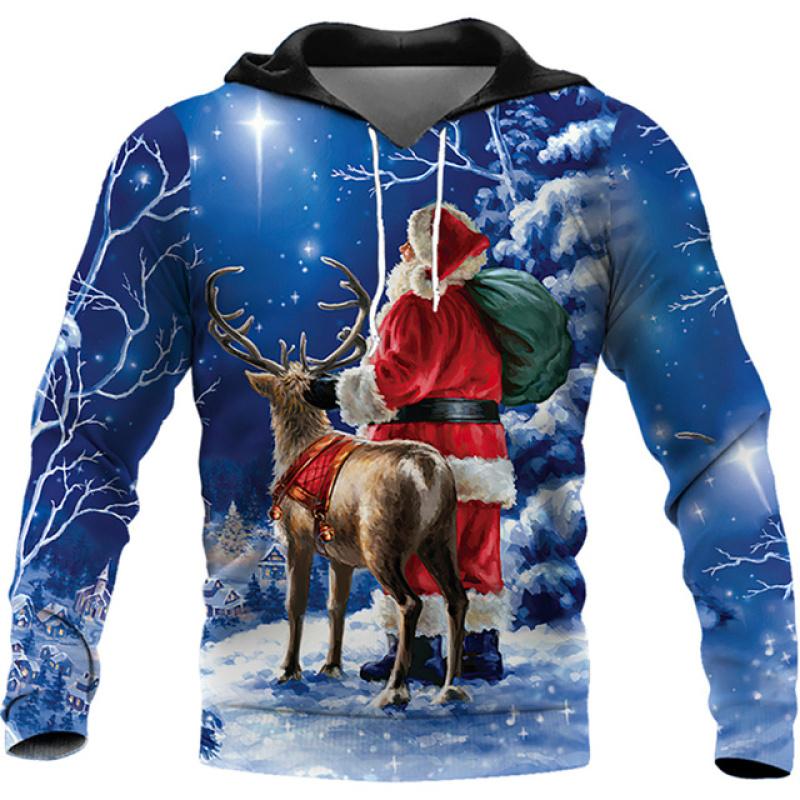 Christmas 3d Printed Sweater Autumn Santa Claus Fashion Shirts For Men Holiday Clothing Hoodies Men Clothing Streetwear