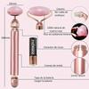Electric Jade Roller Face Massager,3-in-1,100% Natural Rose Quartz Facial Roller Kit
