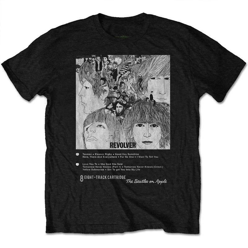 THE BEATLES Revolver Классическое Искусство Европейский и Американский Короткий Высококлассный Люкс горячий продукт Унисекс Хлопок Оверсайз Удобная футболка