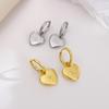 Heart-Shaped 14K Diamond Earrings – Sleek, Simple, and Trendy High-End Design.